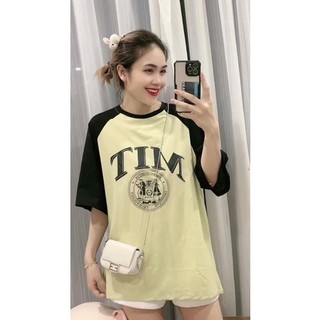 Áo phông phối màu pha cổ viền mickey