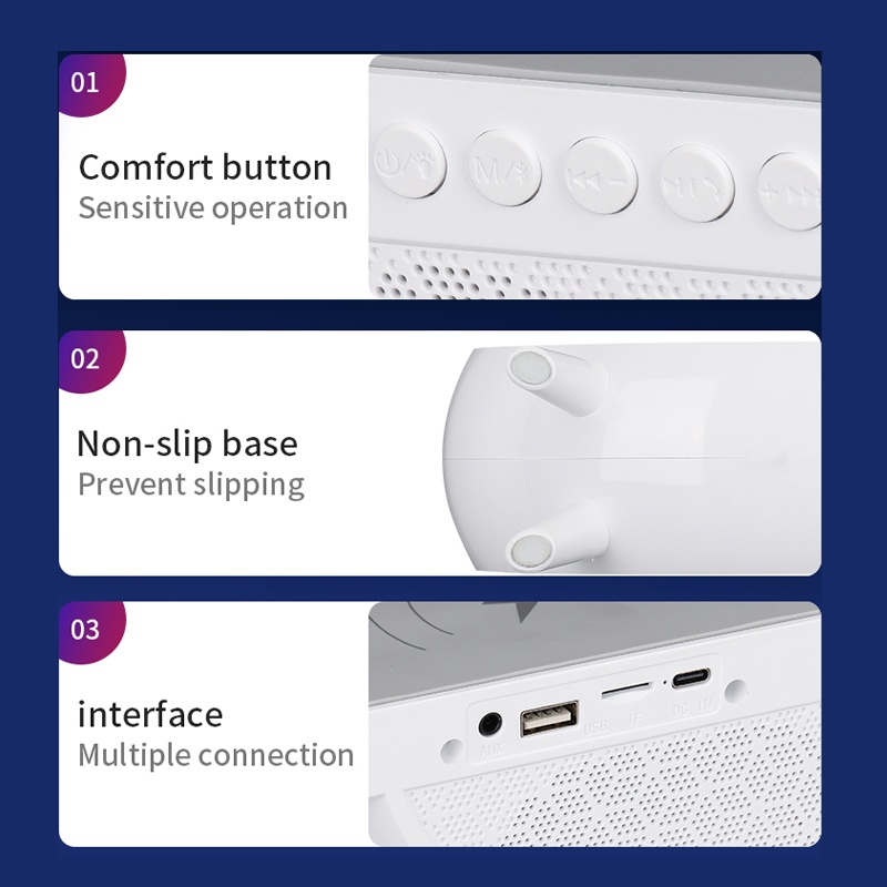 Loa Bluetooth Không Dây Thông Minh Có Đèn Phát Sáng