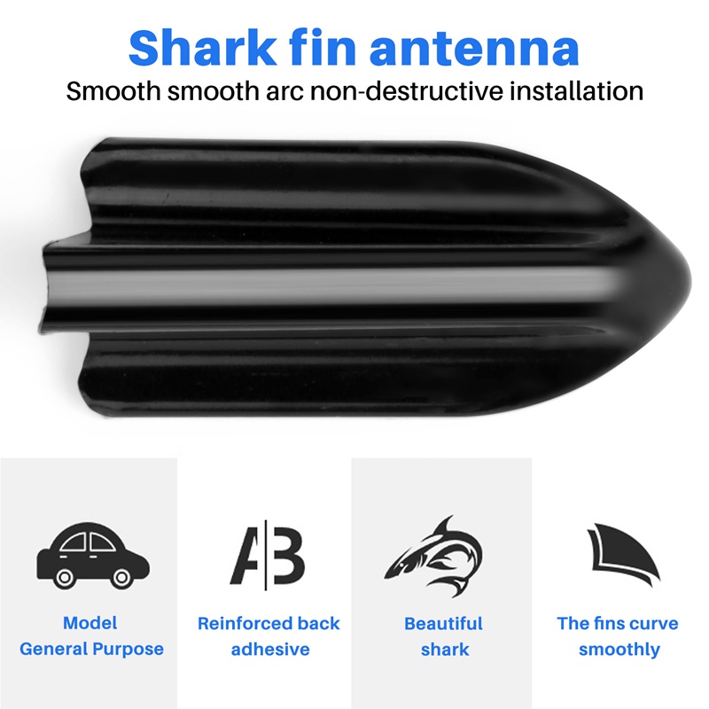 Set 6 Phụ Kiện Hình Vây Cá Mập Màu Đen Trang Trí Mui Xe Ô Tô