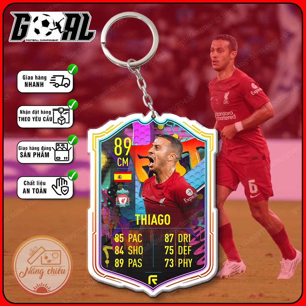 Thiago -  cầu thủ bóng đá chuyên nghiệp - Móc khóa thẻ bóng đá[9525-9536]