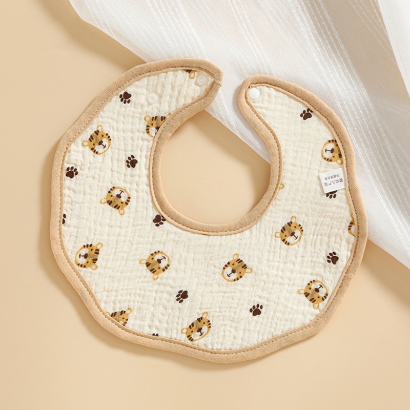 Yếm Ăn Vải Gạc Cotton Unisex Cho Bé Sơ Sinh