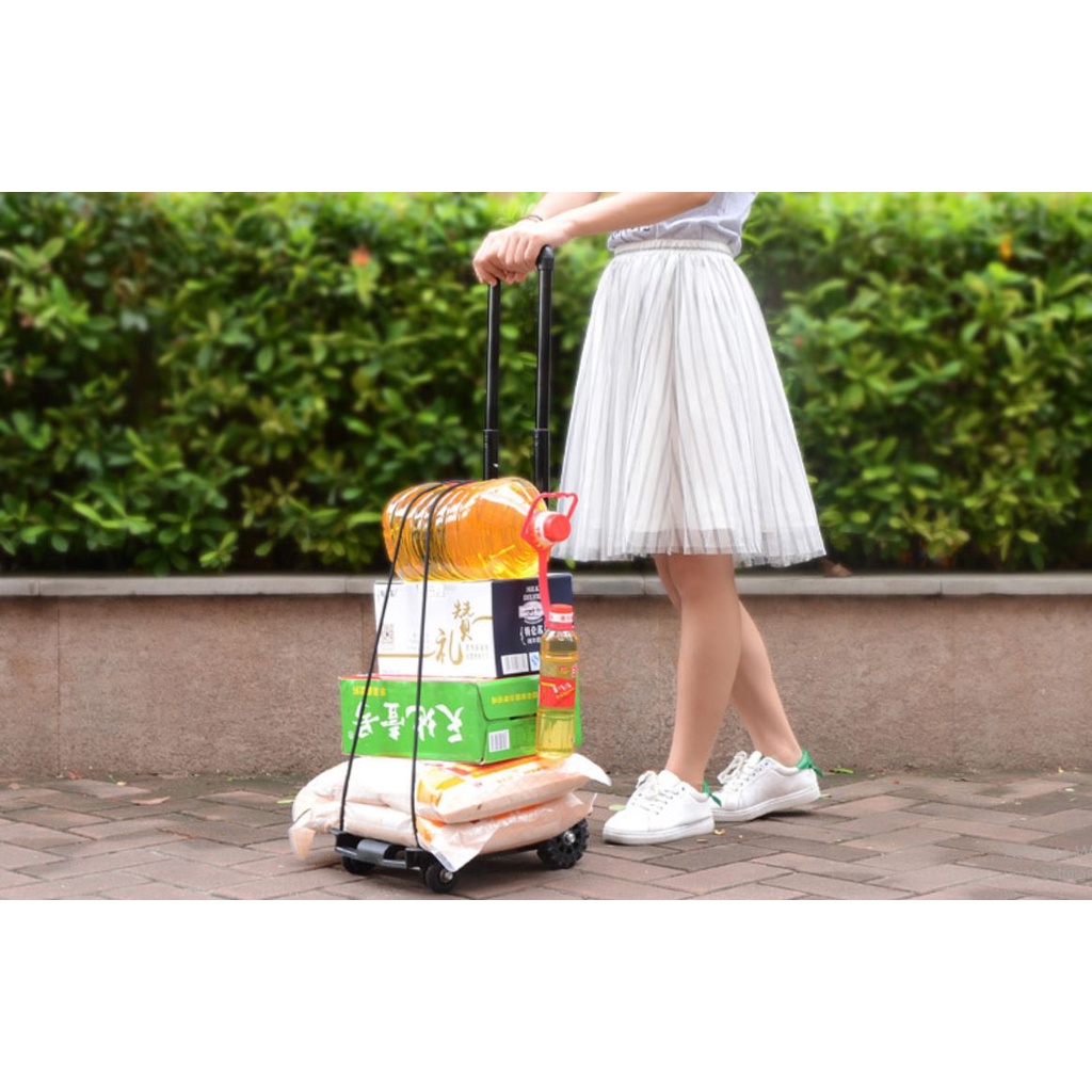 Xe kéo Hàng 4 bánh gấp gọn trọng tải 35kg 🎄 FREESHIP 🎄 Xe đẩy hàng cỡ nhỏ