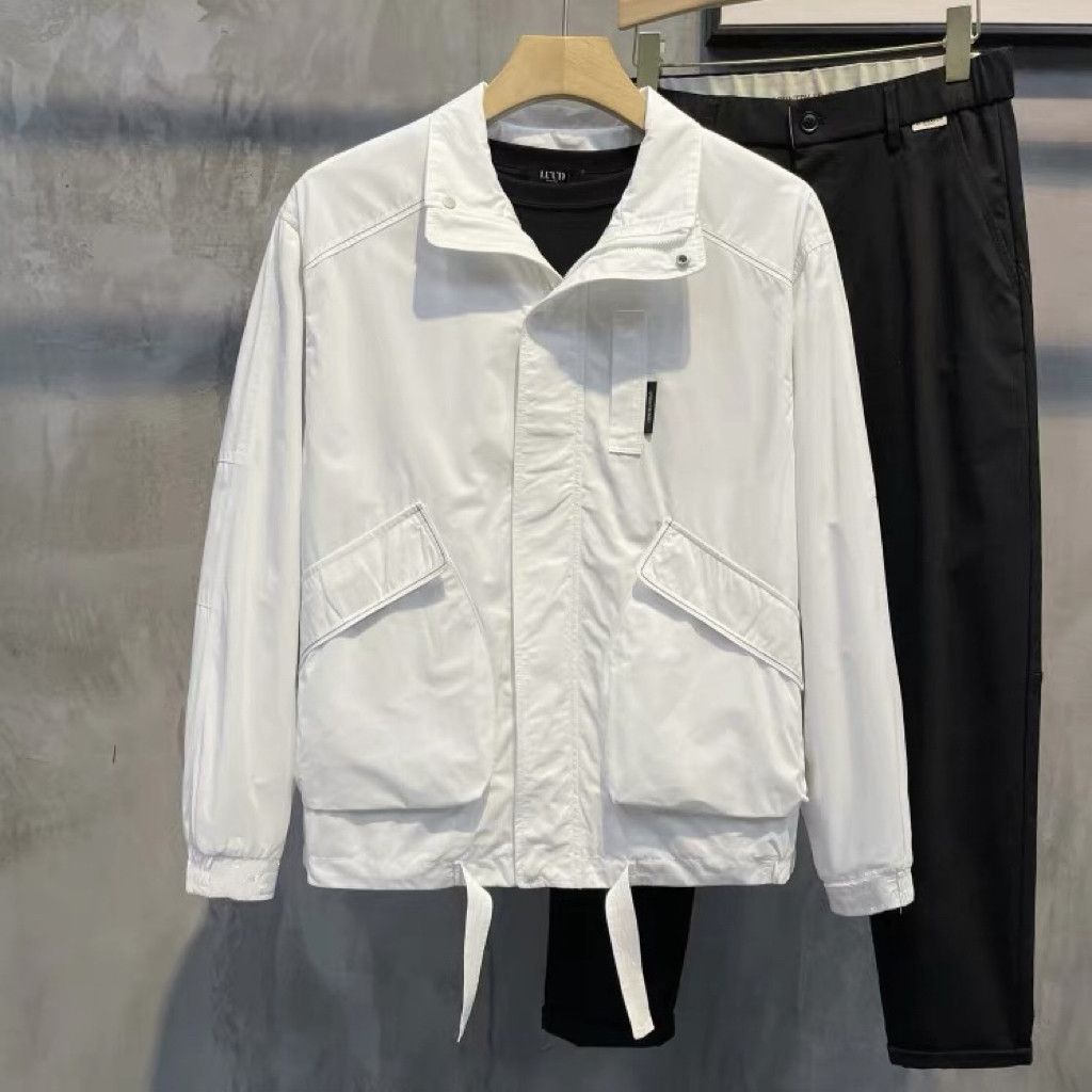 Áo Khoác Màu Trơn Cổ Đứng Tay Dài Thời Trang Xuân Thu Cho Nam Giới [40% off]