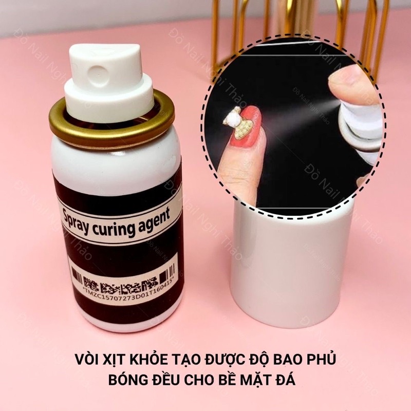 Xịt sáng đá nhanh khô keo mẫu mới giúp đá nail siêu sáng