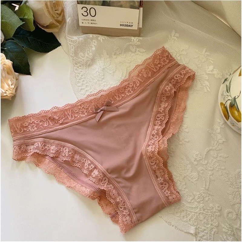 Combo 3 quần lót thun lạnh viền ren chất mịn mát đẹp
