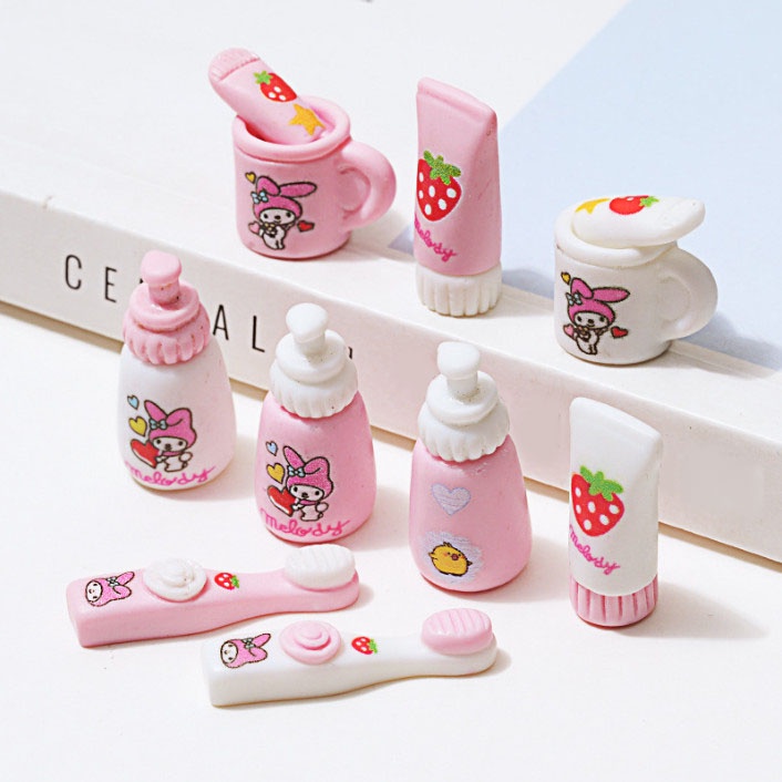 Mô hình các loại vật dụng phòng tắm trang trí nhà búp bê, decor dollhouse