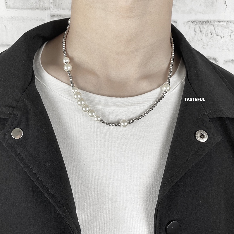 Vòng cổ Ngọc Trai Sang Trọng Phong Cách Hip hop Cho Nam Và Nữ