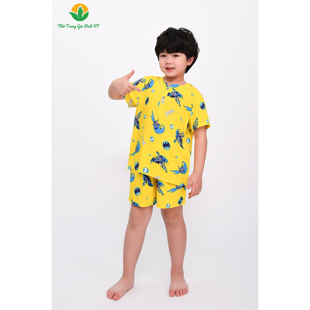 Đồ mặc nhà bé trai mùa hè Việt Thắng, quần đùi, áo cộc tay, chất lanh tole - B63.2309