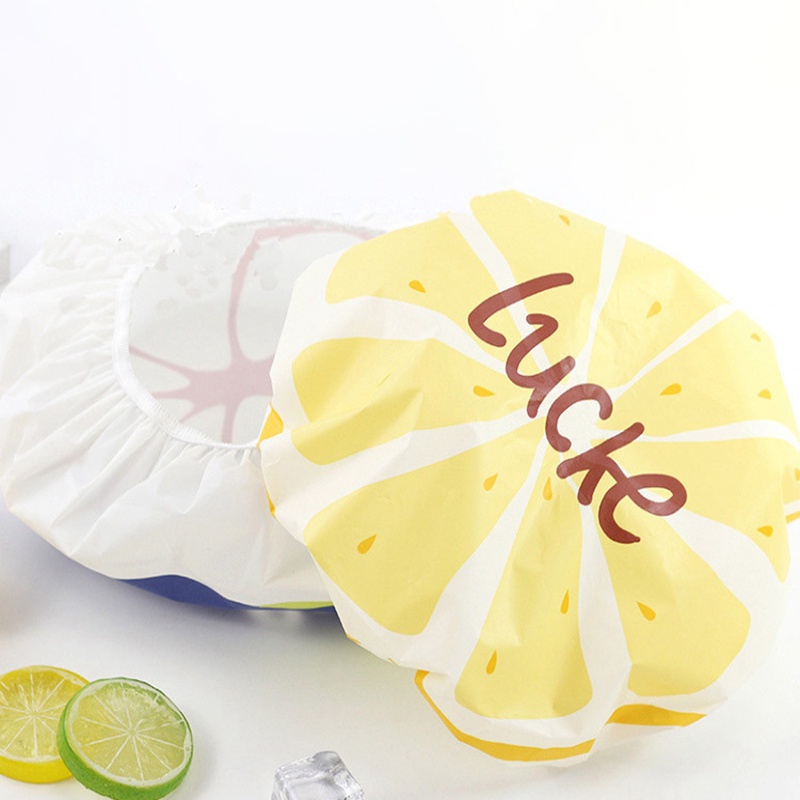 Mũ Tắm Trùm Đầu Co Giãn Chống Nước In Hình Trái Cây Thời Trang Cho Nữ