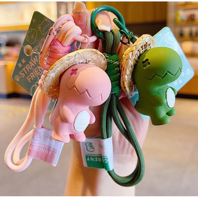 Móc Khóa Khủng Long Mũ Rơm Dễ Thương