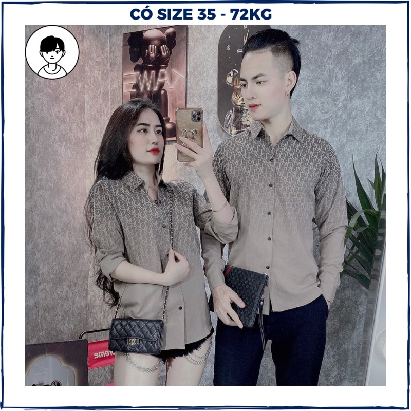Áo sơ mi nam tay dài - áo sơ mi vải đũi mát form dáng chuẩn phối mầu in chữ