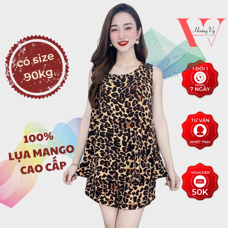Set Đồ Bộ Nữ Trung Niên Sát Nách - Vải Lụa Mango Cao Cấp-màu Beo
