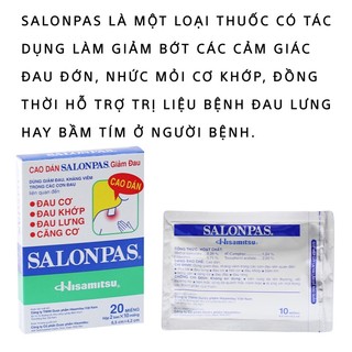 Miếng dán Salonpas giảm dau 20 miếng
