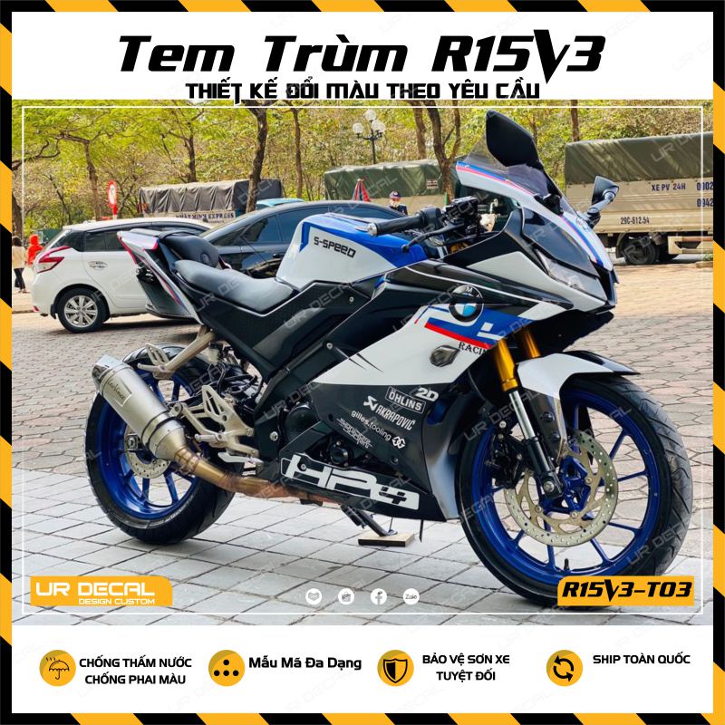 Tem Trùm Dán Xe R15 V3 Hp4 Siêu Chất | R15 T03 |UR Decal