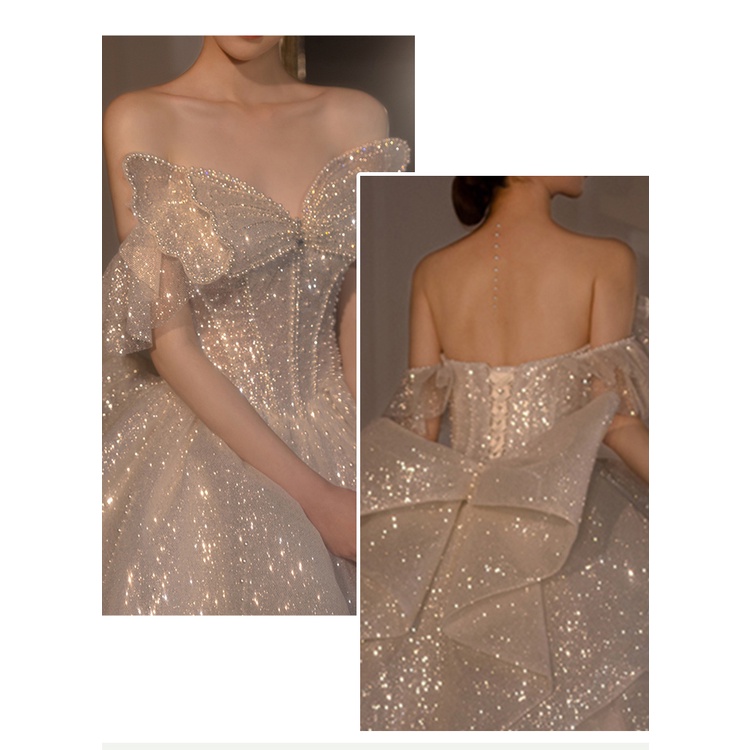 Váy cưới chính cô dâu mới kiểu Pháp chất lượng cao may chi tiết