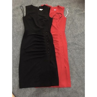 Đầm Ck  khuy bọc size 4,6 ( đỏ, đen)