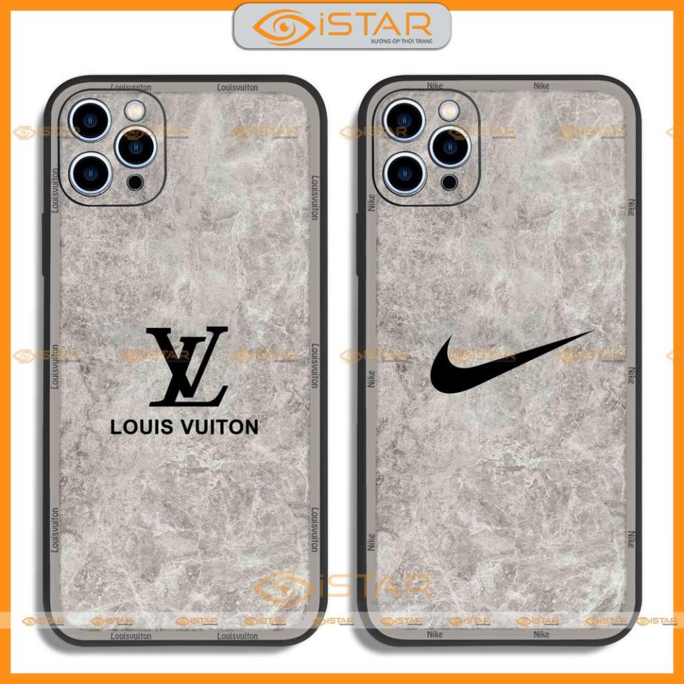 Ốp lưng điện thoại iPhone Nike lv louis vuitton cạnh viền vuông silicon dẻo ip 6/6s/7/8/X/XS/11/12/13/14 Pro Plus Max