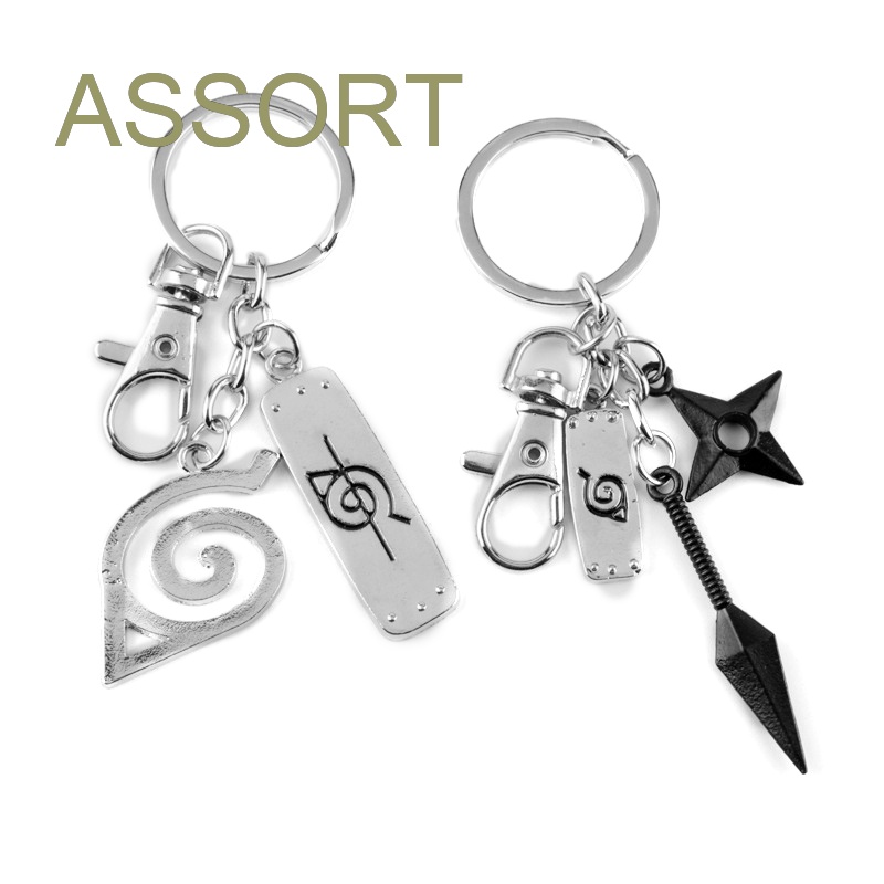 Móc Khóa Hình Nhân Vật Anime Naruto Kunai Konoha Ninja Shuriken Itachi Kakashi