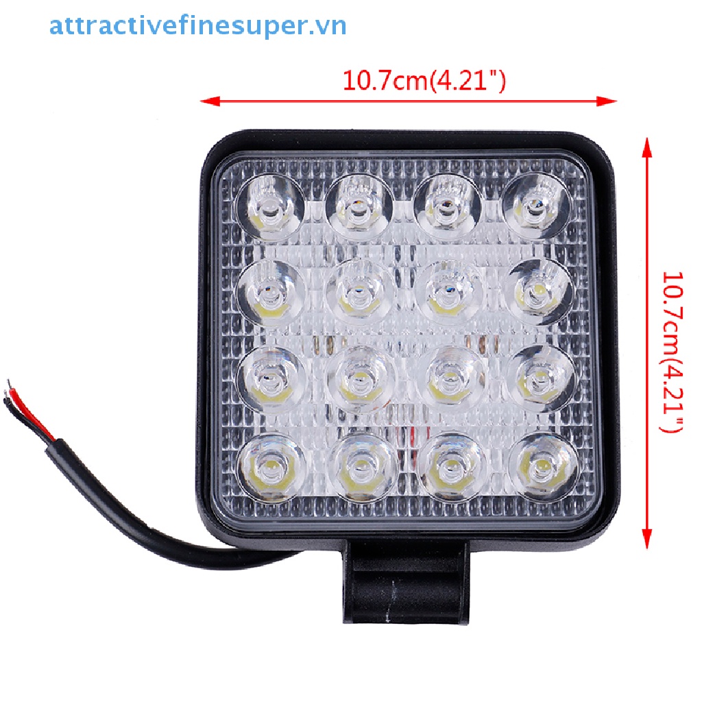 Đèn LED Vuông 4 Inch 48W 12V 24V Cho Xe Tải Áo Khoác Thời Trang Trẻ Trung Cá Tính