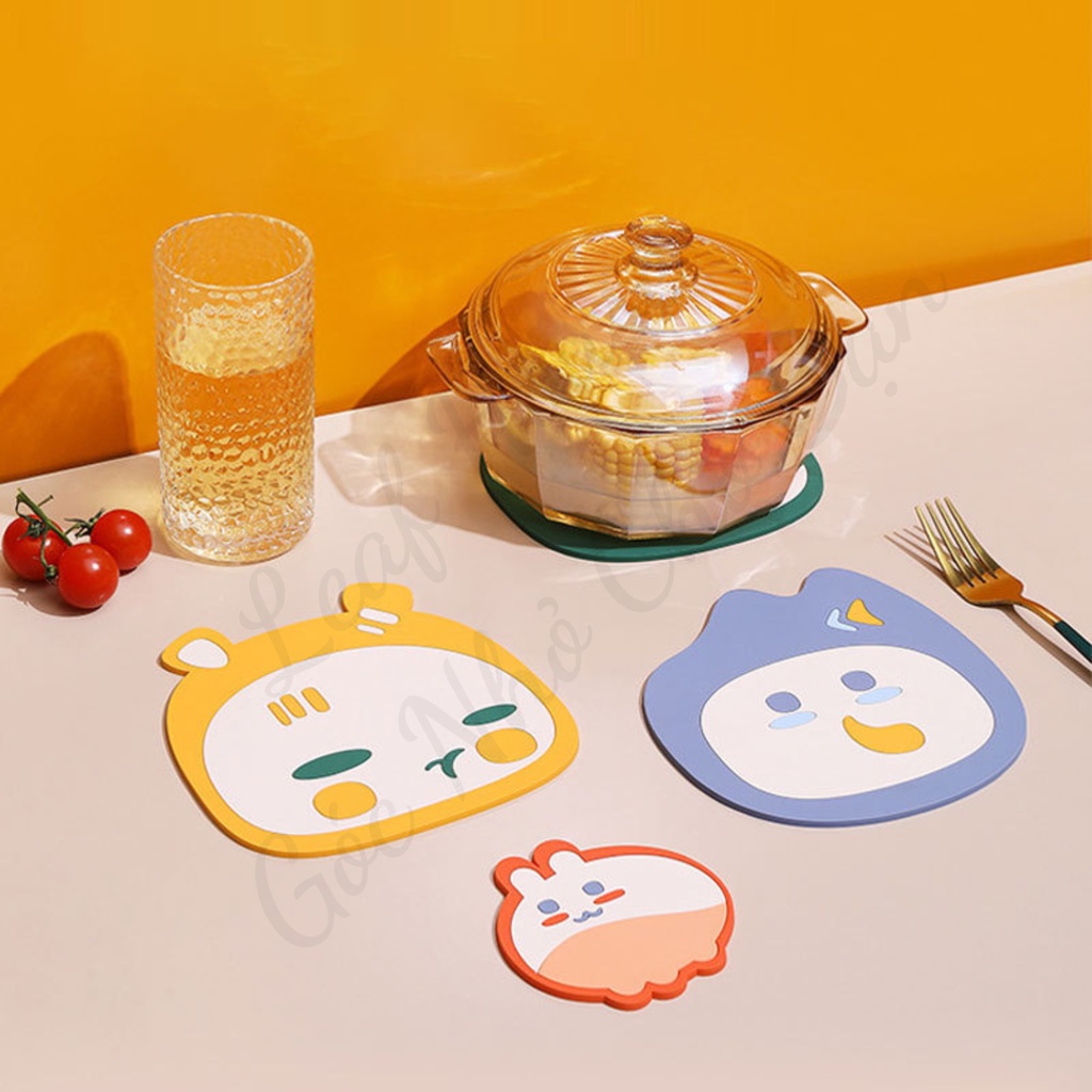 Lót nồi, lót ly chống trượt bằng silicon siêu bền phong cách hoạt hình cute