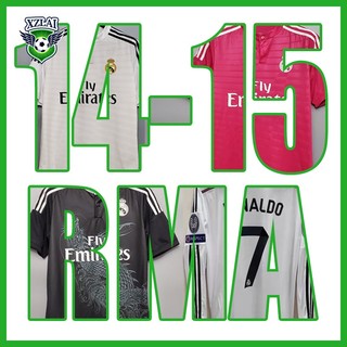 Áo sweater real madrid tay ngắn phong cách retro 14 / 15