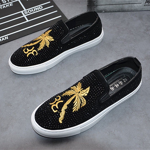 Giày Lười Đính Kim Cương Phong Cách Thời Trang Hàn Quốc 2023 Cho Nam