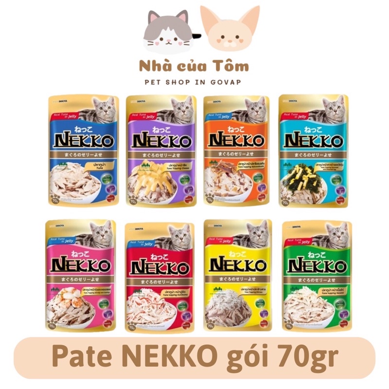 [Combo 10 gói] PATE NEKKO cho mèo, thức ăn cho mèo - gói 70gr pate nekko