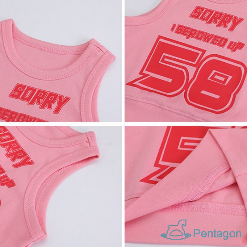 Áo Thun Sát Nách Màu Trơn In Chữ Thời Trang Mùa Hè Cho Bé Gái