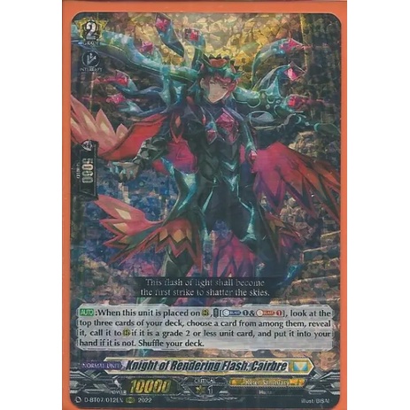 01 lá thẻ hình chính hãng trò chơi vanguard D-BT07/012 Knight of Rendering Flash, Cairbre – Triple Rare (RRR)