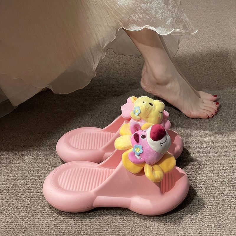 ◎Dép Quai Ngang Họa Tiết Hoạt Hình Dễ Thương◎Dép Đi Trong Nhà Chống Trượt Họa Tiết Hoạt Hình Winnie the Pooh Dễ Thương