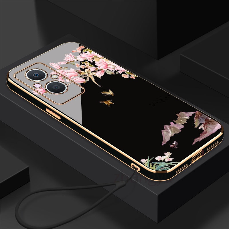 ốp lưng OPPO Reno 7Z 8Z 7 LITE F21 PRO 8 LITE F21S PRO 5G Chim nhỏ Tranh sơn thủyTrường hợp điện thoại Siêu mỏng mạ điện chống sốc trường hợp điện thoại OPPO Reno 7Z 8Z 7 LITE F21 PRO 8 LITE F21S PRO 5G