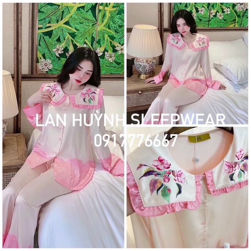 BỘ PIJAMA LỤA DÀI CAO CẤP CLC TRỐNG ĐỎ