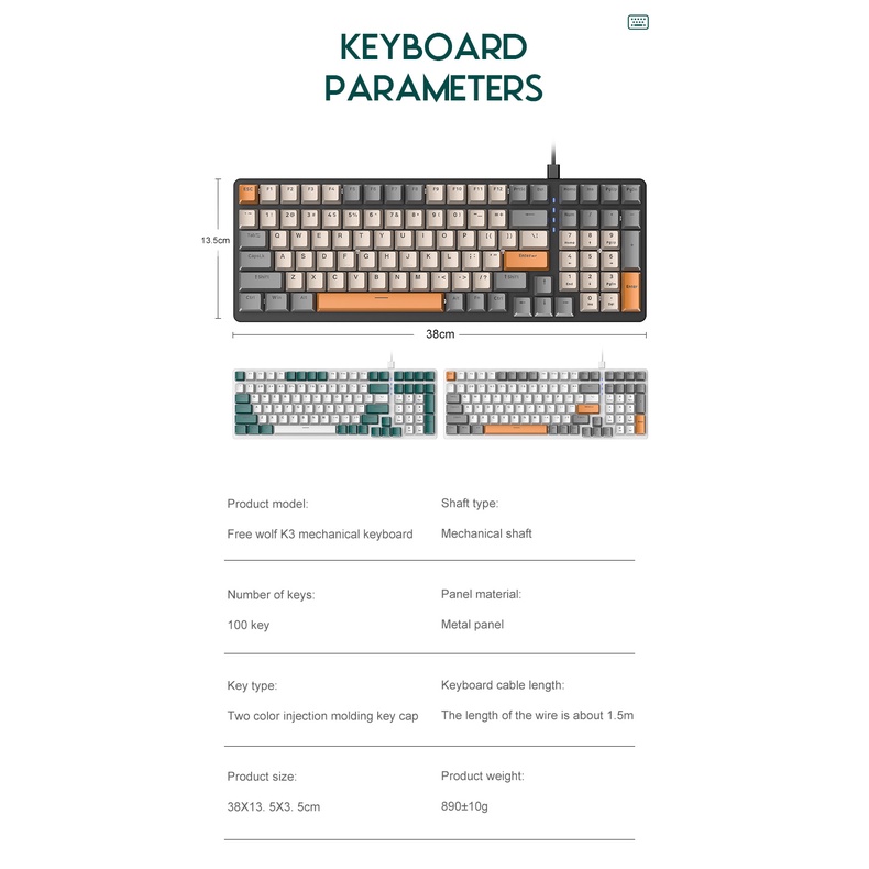 Giao hàng 24hBàn Phím Cơ Cao Cấp K3 Premium Gaming Nhiều Chế Độ Led Cực Đẹp, Trục Cơ Học Red Switch Cho Máy Tính, Laptop