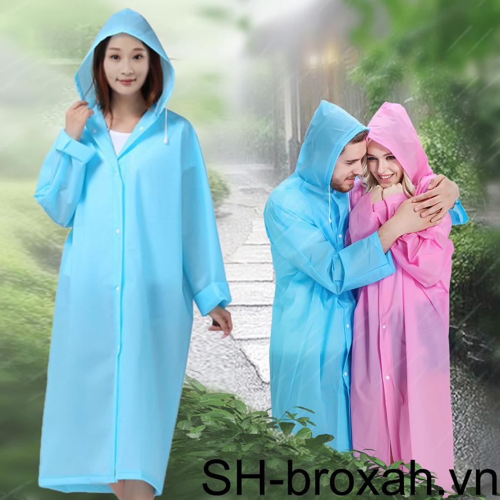 Áo Mưa Có Mũ Trùm Màu Trơn Đa Năng Dành Cho Nam Nữ