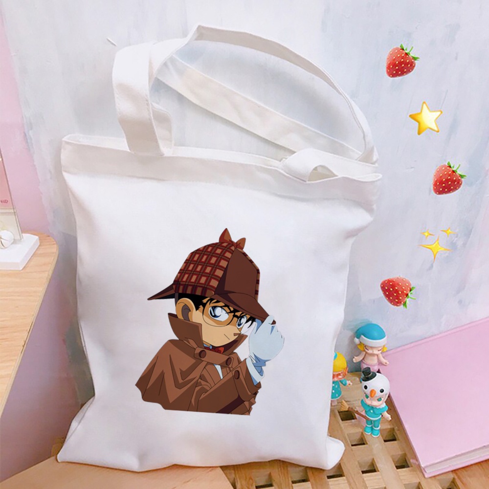 Thám Tử Lừng Danh Conan Họa Tiết In Anime Phong Cách Nhật Bản Nữ Túi Tote Túi Đeo Vai Conan Mua Sắm