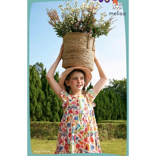 Đầm Melisa bé gái 3 tầng tay cánh tiên bé gái