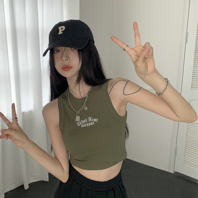 IELGY   Áo Không Tay Dáng Ôm Thời Trang Dành Cho Nữ