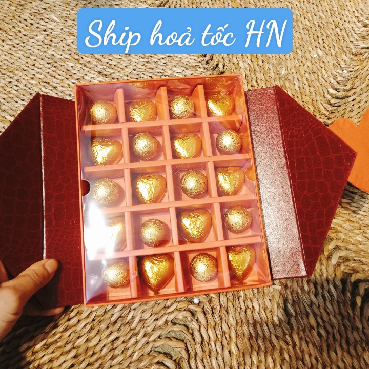 (Hỏ𝐚 𝐭ố𝐜)Hộp Socola Valentine trái tim gập nắp cứng Best wish for you, chocolate tươi truffle 20 viên quà tặng Valentine