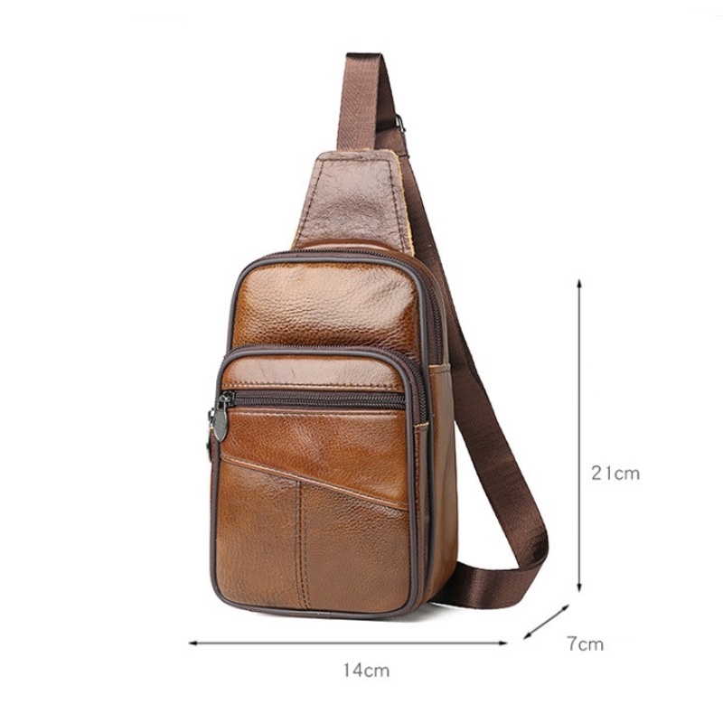 Túi Đeo Chéo Da Bò Nam Cao Cấp BT07 Có Nhiều Ngăn Phong Cách Lịch Lãm