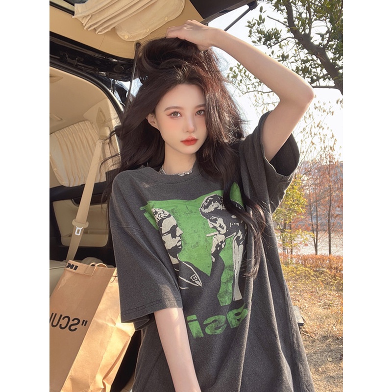 Áo Thun cotton Ngắn Tay In Họa Tiết Thời Trang Mùa Hè Mới Cho Nữ