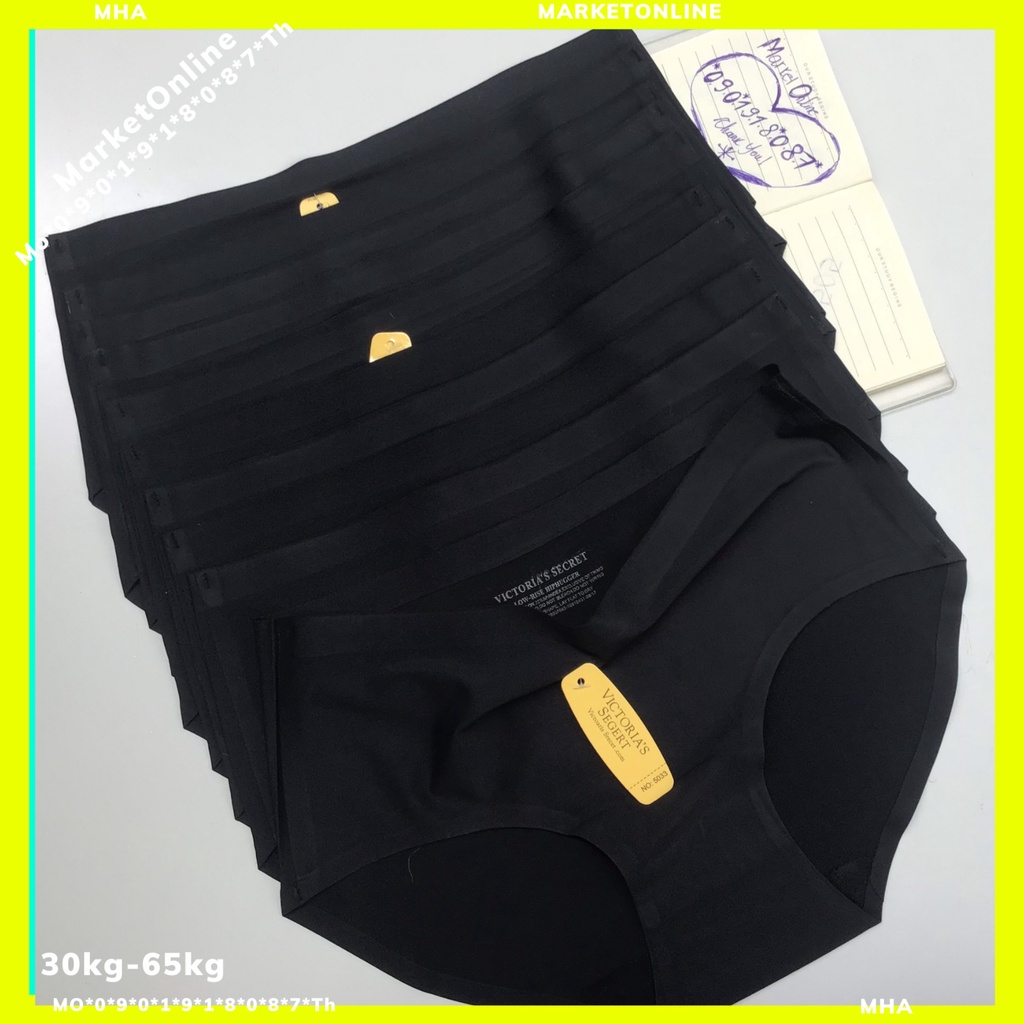 Set 10 Quần Lót Nữ Su Đúc Cao Cấp Tem Vic Không Đường May Size 30kg 65kg Mềm Mát Co Giãn 503233 Đen Nội Y Marketonline