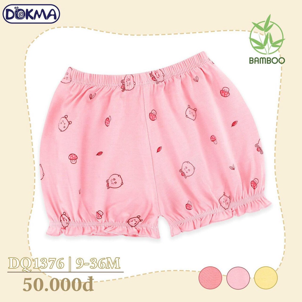 SALE 30%- Quần đùi đáng yêu, 9-36M cotton bé gái Dokma