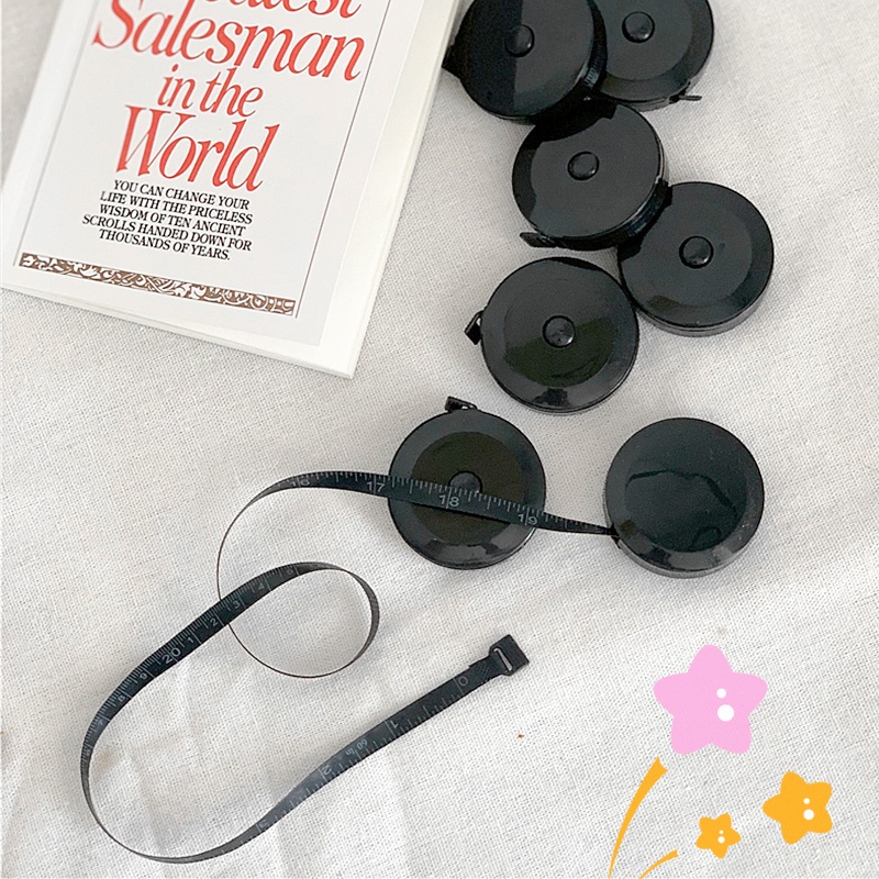 Thước Dây Bằng Nhựa Mềm Dài 1.5M Hình Tròn Màu Đen