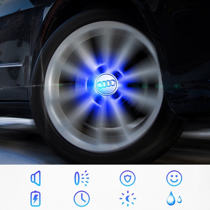 Nắp logo mâm xe lazang không xoay phát sáng Mercedes