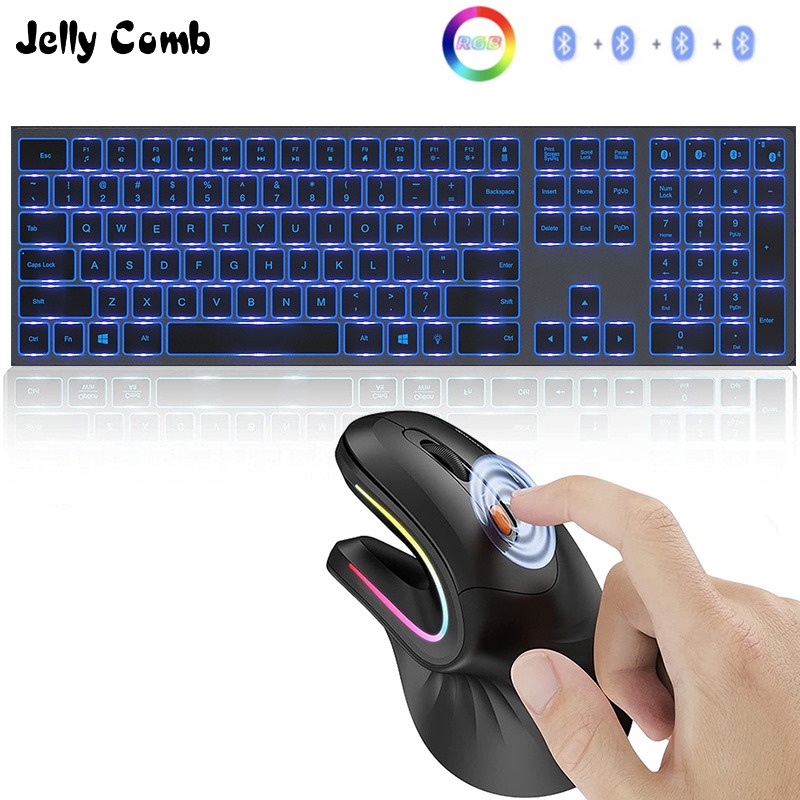 Bàn PhíM + ChuộT Bluetooth Không Dây Có ĐèN NềN Cho Windows 7 / 8 / 10 Laptop 1 BàN PhíM PC