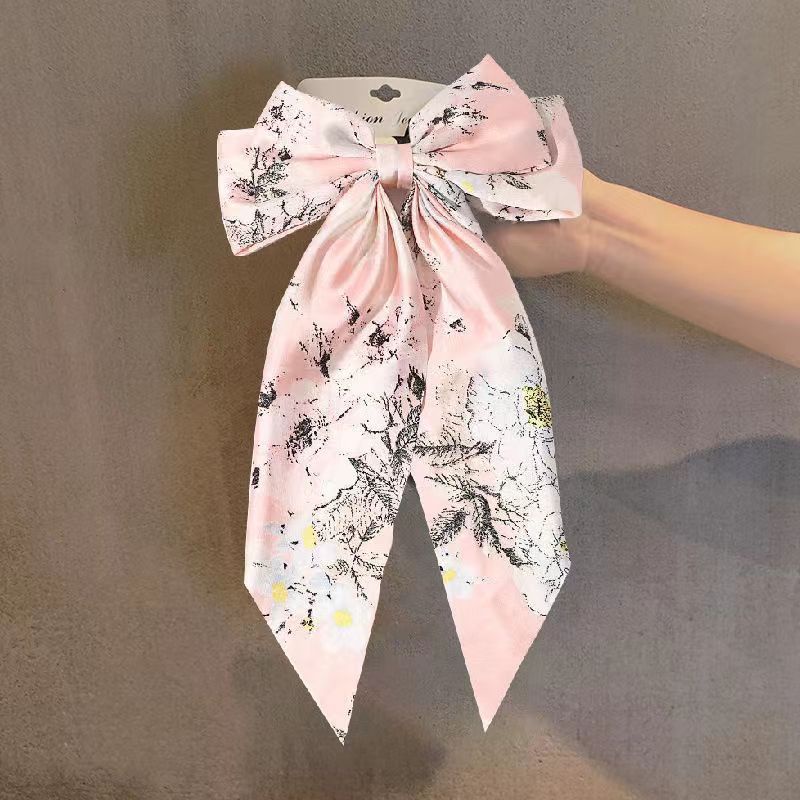 Kẹp Tóc Vải Satin Hình Nơ Phong Cách Hàn Quốc Thời Trang Cho Nữ
