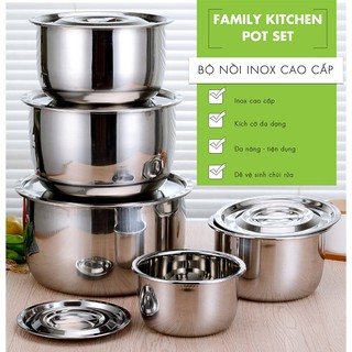Bộ 8 nồi inox Family Kitchen