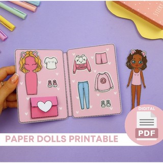 Búp bê giấy bộ sưu tập thời trang đôi bạn thân doll house