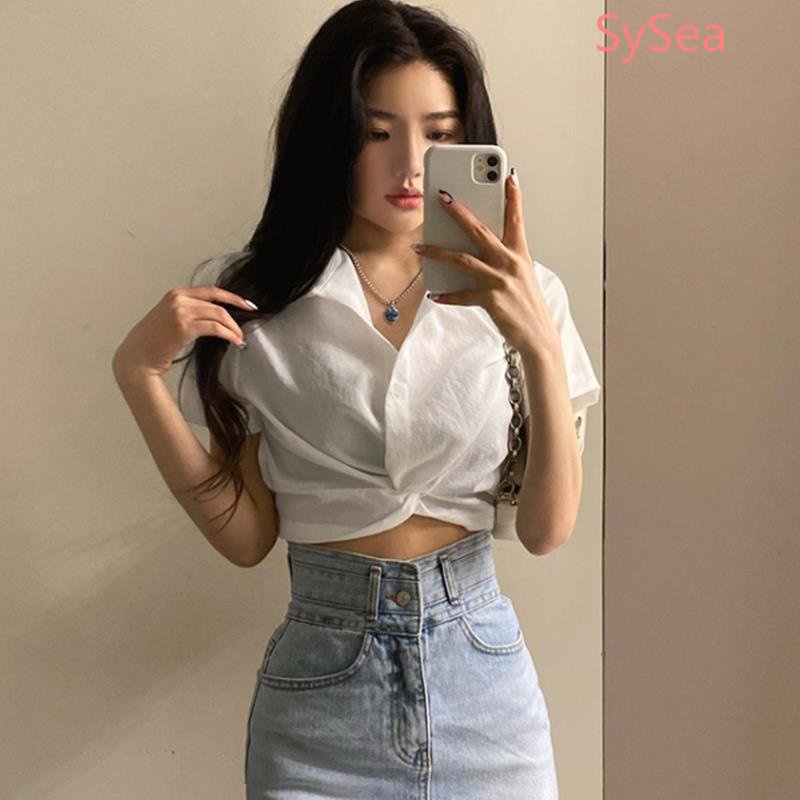 Plus Áo Croptop Cổ Chữ V Quyến Rũ Thời Trang Hè Cho Nữ