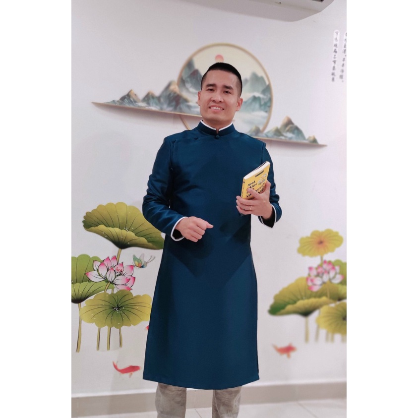 Áo dài cách tân nam may 2 lớp thanh lịch, cao cấp